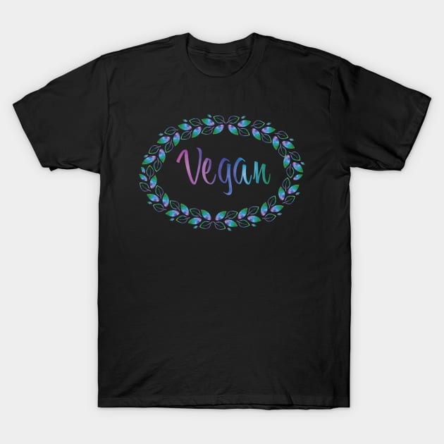 Vegan watercolour leaves T-Shirt by UndergroundOrchid